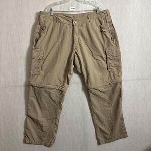 Clothing Art Men's Size 42x32 Tan Pick-Pocket Proof Convertible Cargo Pants